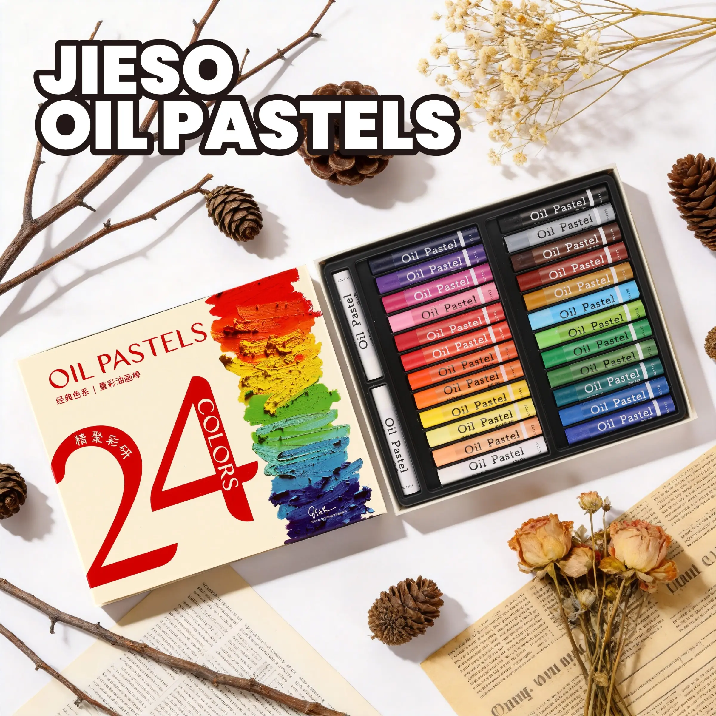 Jieso Professional Art Supplies, Art Drawing Supplies, Art School Supplies, Vibrant Colors Wax Crayon Set, Durable Oil Pastels for Artists & Beginners, Ideal Gift for Creative Projects, Diy Painting Supplies, Coloring Supplies, Art Craft Supplies
