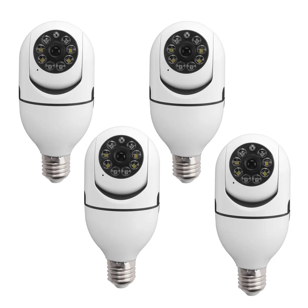 4 Pack Light Bulb Security Camera Outdoor,2.4G Wifi Light Socket Security Camera,Security Camera Light Bulb Outdoor