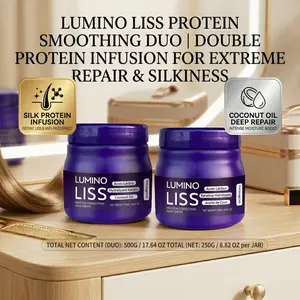 Lumino Liss Keratin Anti Frizz Smoothing Hair Cream 250g 8.8oz Formaldehyde Free Protein Treatment Deep Repair Nourishing Softening Buy 1 Get 1 Free