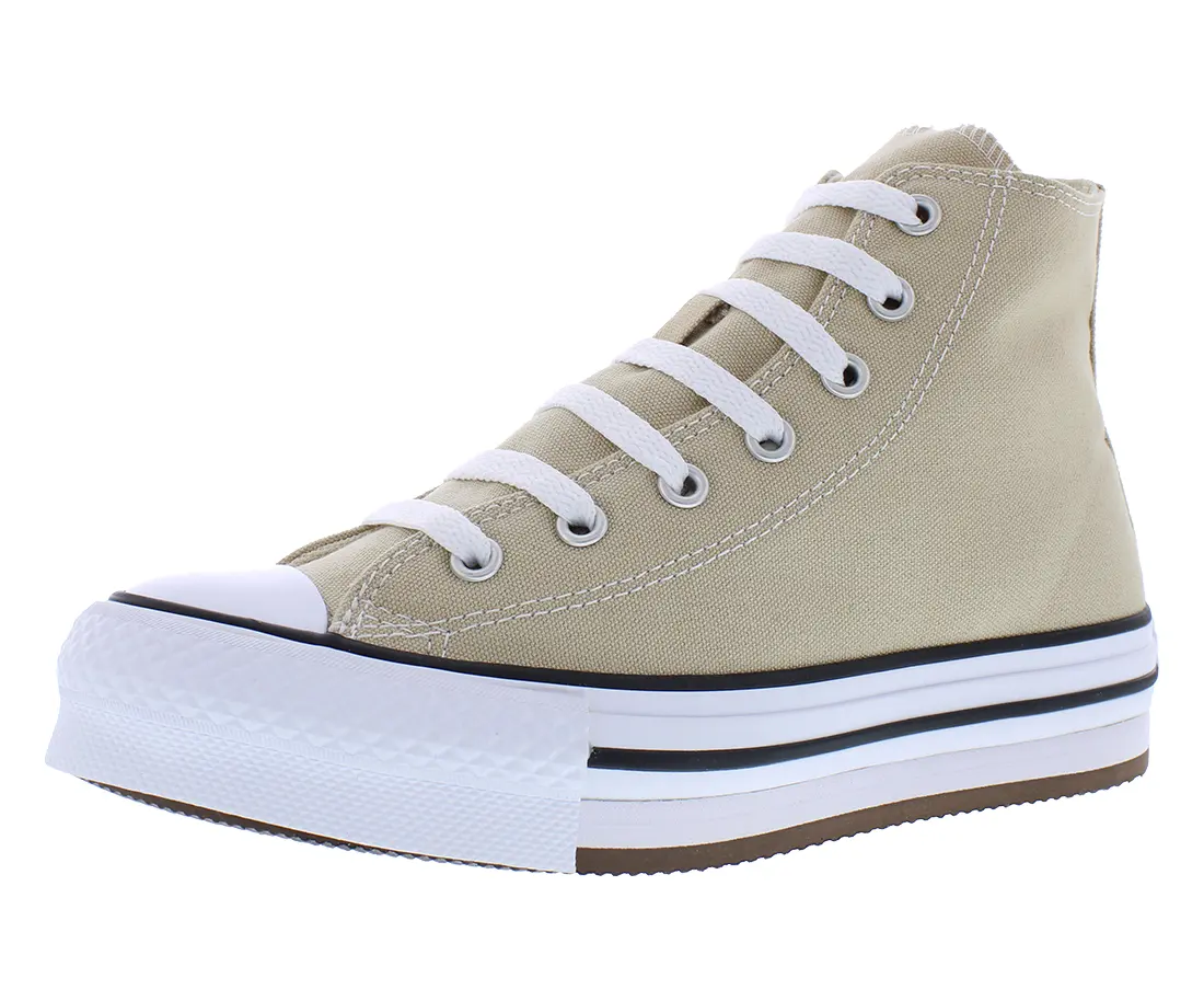 Converse Girls' Chuck Taylor All Star Eva Lift Canvas High Top Classic Sneaker, Lace-Up Shoes with Eva Lift Sole for Kids Sizes, Casual Wear, Single Shoe