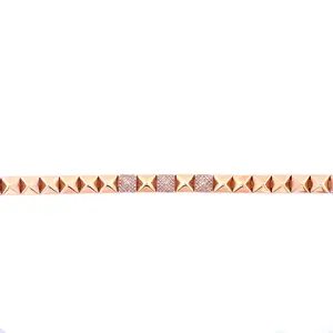 Diamond & Rose Gold Pyramid Bracelet