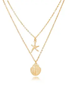 Boho Style Starfish & Seashell Design Pendant Necklace, Fashion Jewelry for Party, Daily Clothing Decor, Trendy All-match & Exquisite Jewelry for Birthday Gift