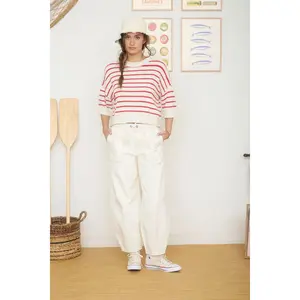 Drawstring Ecru  Baggy Pants