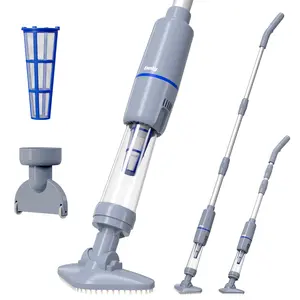 【3-Day Delivery】Enhulk New Upgrade PC18 Pool Vacuum for Above Ground Pool with Telescopic Pole, Running time up to 3H, Handheld Design with Powerful Suction up to 18.5 gallon/min Ideal for Leaves, Debris