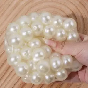 Soft Fufu Ice Silicone Sensory Toy, Stress Relief Decompression Squeeze Pop Beads Ball, Squeezeable Sound Balls, Relaxing and Healing Small Object
