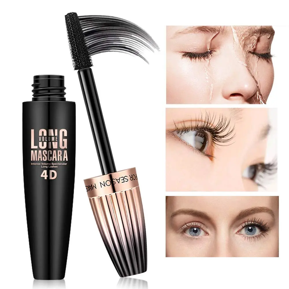 ALIVER 4D Silk Fiber Lash Mascara*1, Voluminous Mascara, Lengthening Mascara, Waterproof, Smudge-Proof, Long-Lasting Black Beauty Cosmetic Makeup, Eyelashes Mascara campingessentials