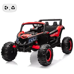 Kids 24V UTV Ride On Toy Car, Battery Operated Electric Car with Remote Mode, 200W Drive Motor, Flexible Spring Suspension, Colorful LED Lights & Music, Indoor Outdoor Play for Boys Girls 3-8