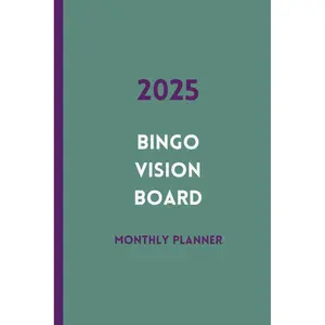 2025 Bingo Vision Board Monthly Planner - Green: Goals and Dreams Organizer Journal Paperback – January 1, 2025