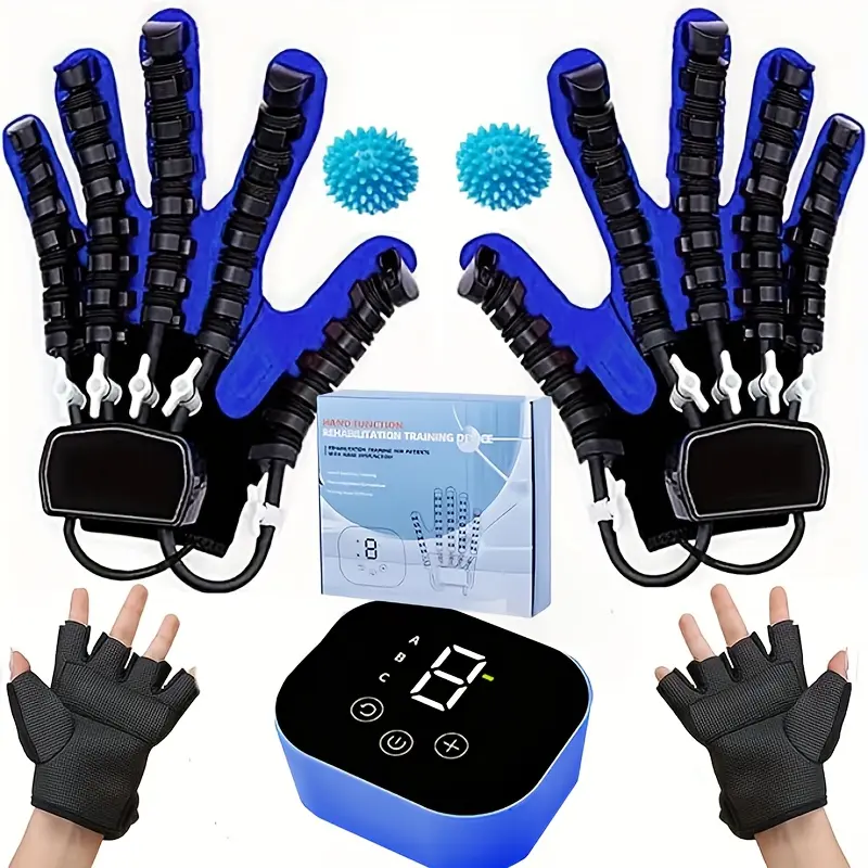 Professional Medical-Grade upgraded Rehabilitation Robot Gloves for Stroke Recovery Hemiplegia Adjustable Finger Resistance Ergonomic Hand Splint Trainer with Spasticity Relief Assistive Gloves Relax Healthcare hand exerciser ideal gift finger exerciser s