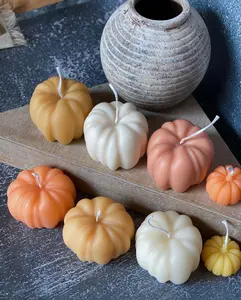 Autumn Pumpkin Handmade Soy Wax Candle - 100% Natural Cotton Wick - Personalized Scents - 2.5" W x 2" H - Handcrafted for Clean & Safe Burning