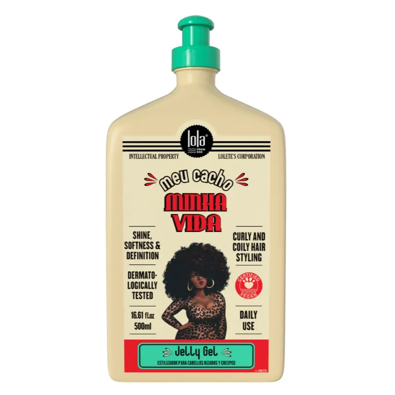 Lola From Rio - Meu Cacho Minha Vida Curl Defining Jelly Gel – Moisturizing, Frizz Control, Soft Hold & Shine for Curly Hair, 16.61 Fl Oz