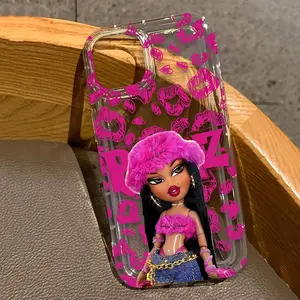 Stylish Cute Bratz Doll Creative Phone Case Suitable for iPhone 17 Air 16 15 14 13 12 11 Pro Max Plus Shockproof Soft TPU Back Cover