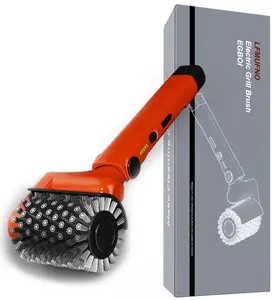 LFMUFNO Electric Grill Brush, Safe BBQ Brush for Grill & Heavy Duty BBQ Grill Brush with Stainless Steel,Safe Grill Accessories,Stainless Grill Grate Cleaner,Charcoal Grill - Gifts for Grill Men/Dad (Red)