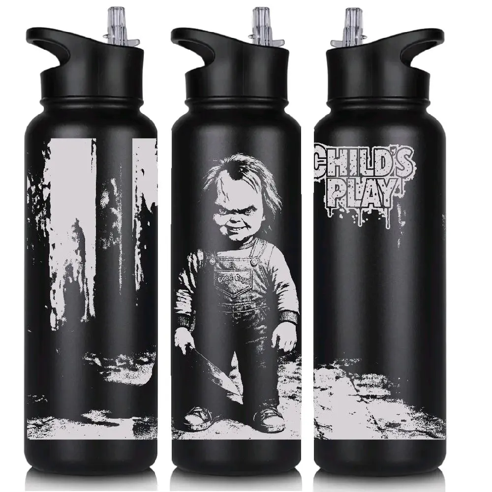 40oz Horror Doll Laser Engraved Bottle