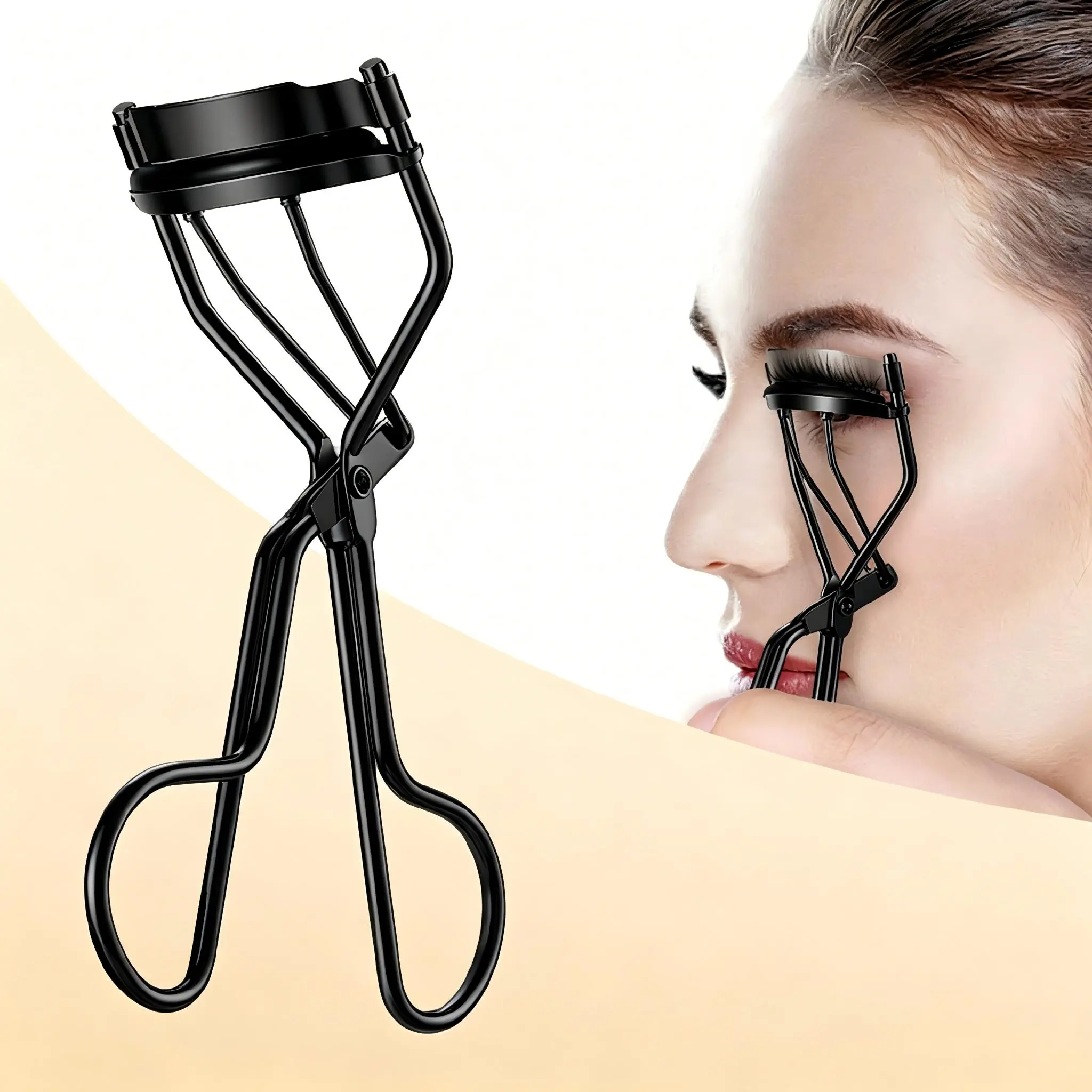 Wide-Angle Eyelash Curler for Gentle, No-Pinching Curling Lashes, Portable Lash Lifter with Soft Silicone Pad for Women and Beginners, Full Lash Coverage