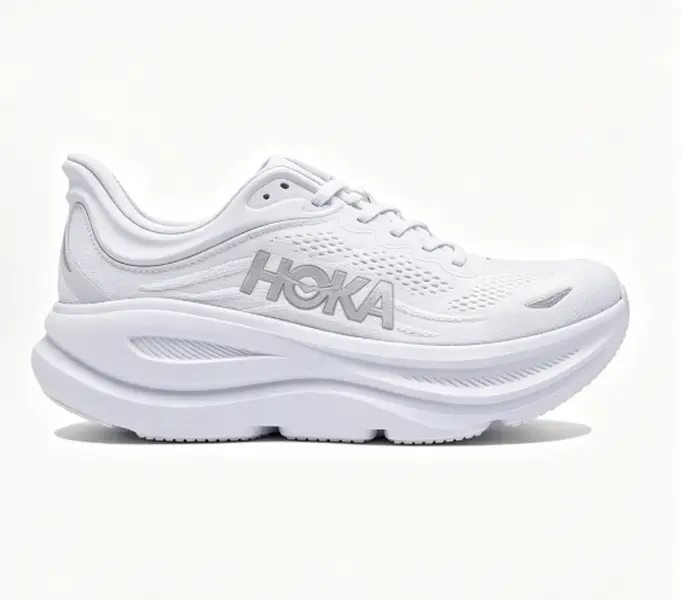 Solid White Mesh Thick Cushion Running Sneakers Ultra Soft Midsole Non Slip Outdoor Hiking Road Walking Sports Footwear Unisex