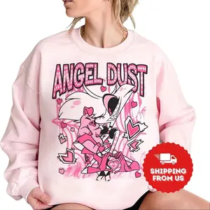 Hazbin Hotel T-Shirt, Angel Dust And Fat Nugget Shirt, Anime Series Shirt, Fashion Cotton, Full Colors, Full Sizes, For Men, For Women