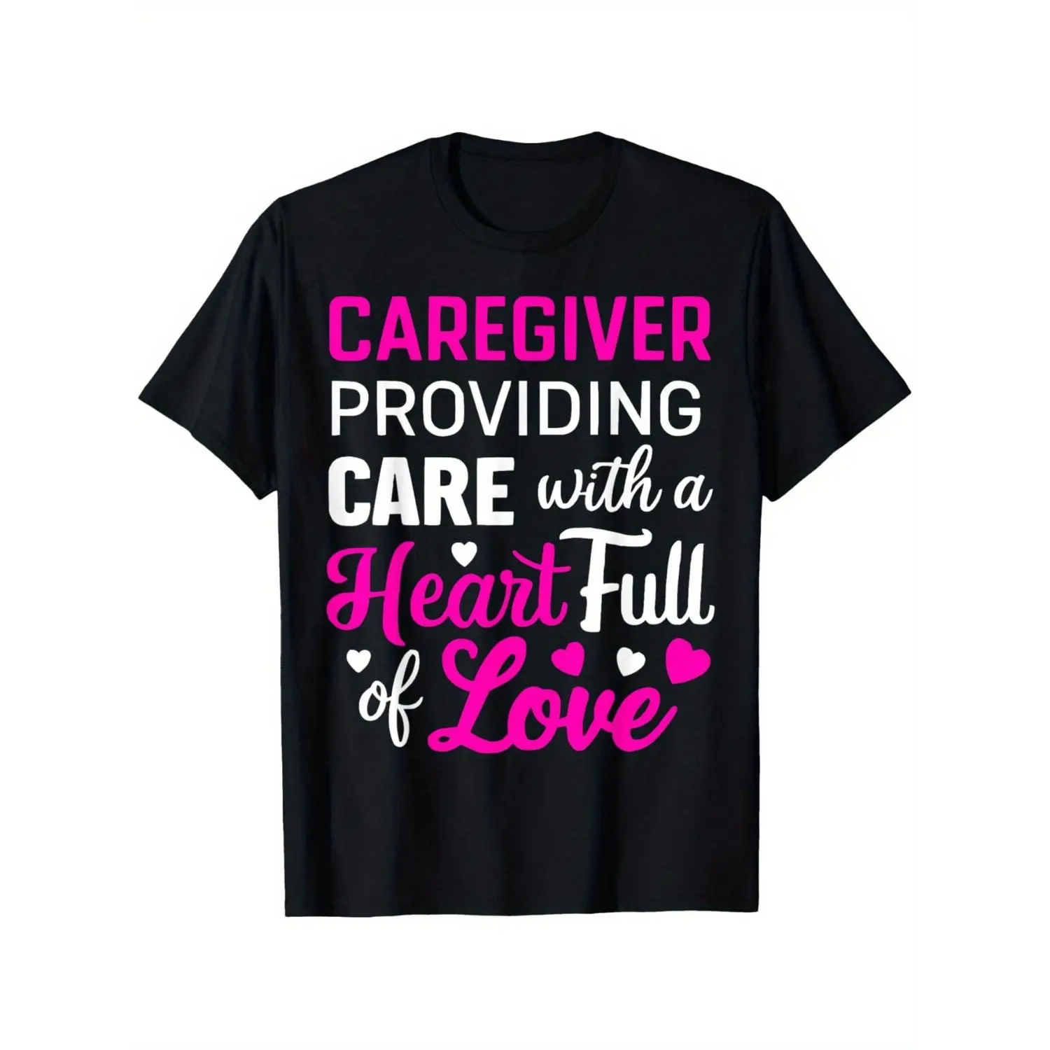 In My Caregiver Era Nursing Caregiving Short Sleeve TShirt Street Style Soft 100 Percent Cotton Graphic Tee Black