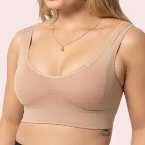 Sonryse Seamless Top Bra with Built-In Cups | Wire-Free Second-Skin Bralette for Women | Wide Underbust Band, Ruched Front, Soft Stretch Fabric for All-Day Comfort