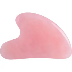Gua Sha Jade Stone Gua Sha Massage Tool, Guasha Tool for Face and Body Skin Massage. Tools for SPA Acupuncture, Pink Stone for Body Face Neck and Eye, Skin Care Gift for Woman (Pink)