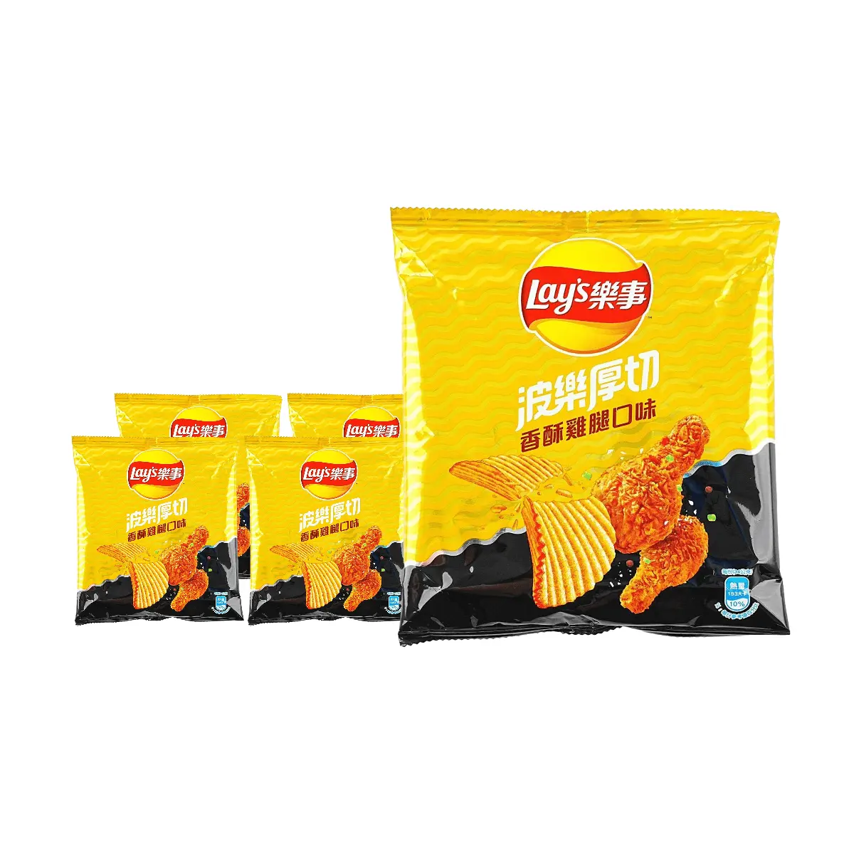 5 Pack LAY'S Taiwan Bole Thick Cut Potato Chips Crispy Chicken Drumstick 1.2 oz Each