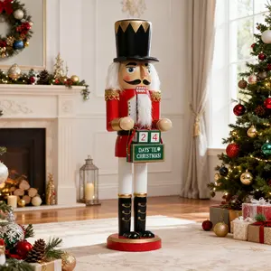Christmas Countdown Nutcracker Ornament with Calendar Decoration, Vintage Home Decor, Perfect for Christmas and Daily Use