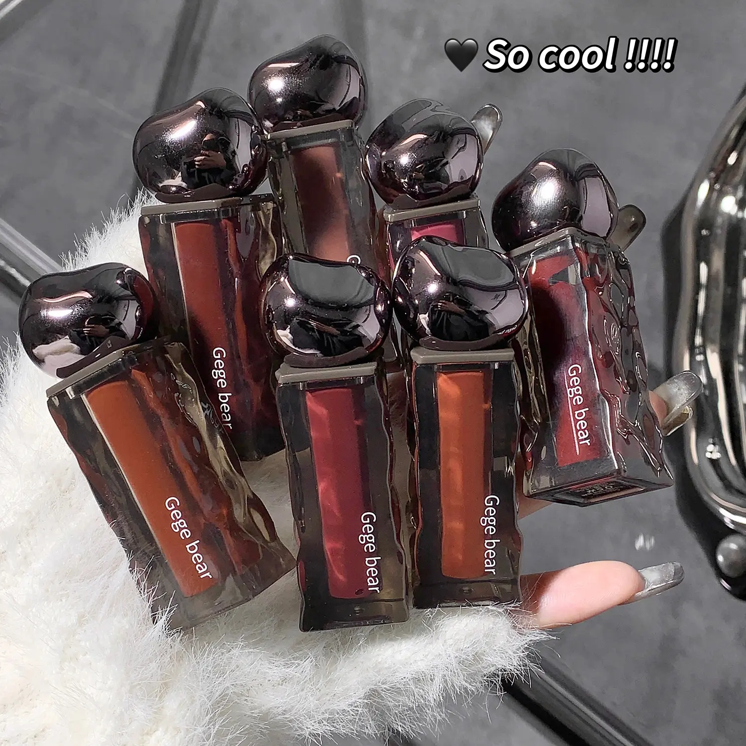 Gege Bear 7-Color Mini Waterproof Korean Lip Makeup Set - Volumizing Lipgloss & Lipstick, High-Shine Sheer Watery Tint, Plumping, Hydrating, Vitamin E-Infused, Vegan & Cruelty-Free Lollipop Cosmetic, Hydrate & Plump, Korean Makeup, Lip Combos, Glossy Lips