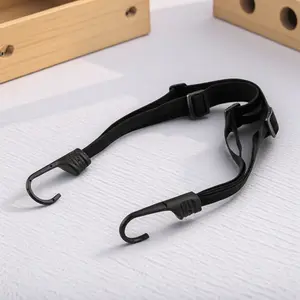 60cm Motorcycle Bungee Tie-Down Straps, Elastic Helmet Lock Rope with Anti-Slip Hooks, High-Strength Stretchable Gear Fastener for Motorcycle Scooter Luggage & Helmet Security, Durable Riding Accessory.