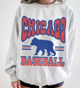 [SALE UP TO 50% + FREE SHIP] Vintage Chicago Baseball Crewneck Sweatshirt: Retro Game Day Style