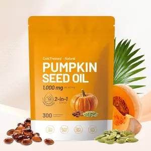 Cold Pressed Pumpkin Seed Oil & Saw Palmetto Complex - 300 Softgels - Natural Antioxidant Dietary Supplement