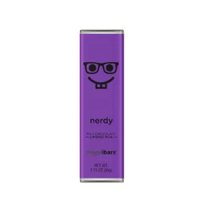 Moodibars Nerdy Fine Milk Chocolate Crisped Rice 1.75oz Bar Dessert Snack Crispy Crispy