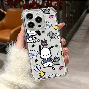 Luxury New Fashion Pochacco Cute Phone Case Protector Suitable for iPhone 17 16e 16 15 14 13 12 11 Mini Pro Max Air X XR XSMAX 8 7 Plus Anti Fall Transparent Soft Back Cover Accessories