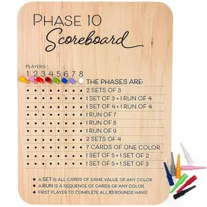 Outdoor Stage Scoring Board Wooden Scorecard and Circular Tracker, Durable Wood Material, Ideal for Sports Events & Competitions