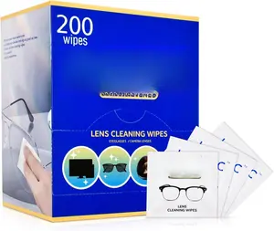 Lens Wipes for Eyeglasses/Camera Lenses,and Screens of cellphones/laptops/Computers .Cleaning Spots or dirts. Wrapped Individually Paper Wipes, Count 200