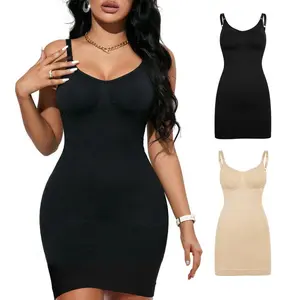 Compression Shapewear Dress Full Slip Dress for  Seamless Body Shaper Under Dresses Fajas Colombianas Tummy Tuck Shapewear Waist Trainer Body Shpaer Cami Top everyday confidence