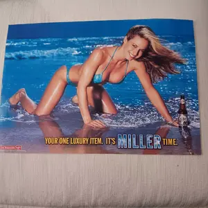 It's Miller Beer Time Sexy Girl-Your One Luxury Item Poster 2002 NOS
