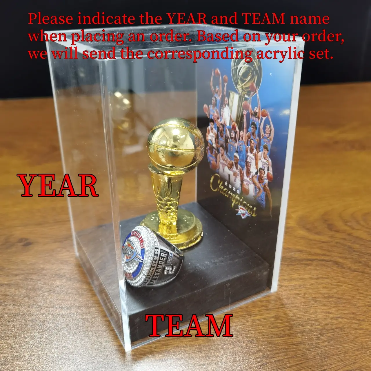 Custom Basketball Championship Trophy Set, Beautiful Display Box, Perfect Sports Award Replica, Ideal Gift for Basketball Enthusiasts  [Order note the TEAM and YEAR]