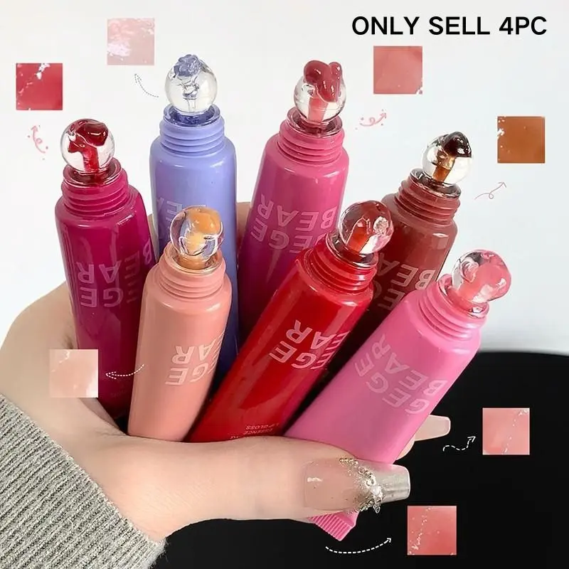 4-Pack Fruit Essence Lip Gloss, Glossy Lip Tint, Long-Lasting Moisturizing Smooth Transparent Lip Oil, Hydrating Glassy Lip, Hydrating Lip Balm, Makeup Enhancer, Non-Sticky Formula, Lip Boost Set