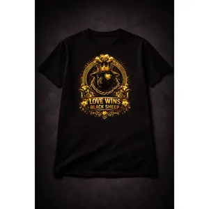 🖤 Love Wins x Black Sheep Gold Logo Tee