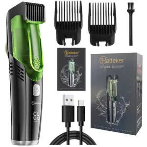 Beard Trimmer for Men Vacuum Mustache Trimmer for Less Mess -IPX6 Waterproof- Rechargeable Electric Beard Cutting Kit with Adjustable Length Comb- Built-in Vacuum for Sideburns, Stubble
