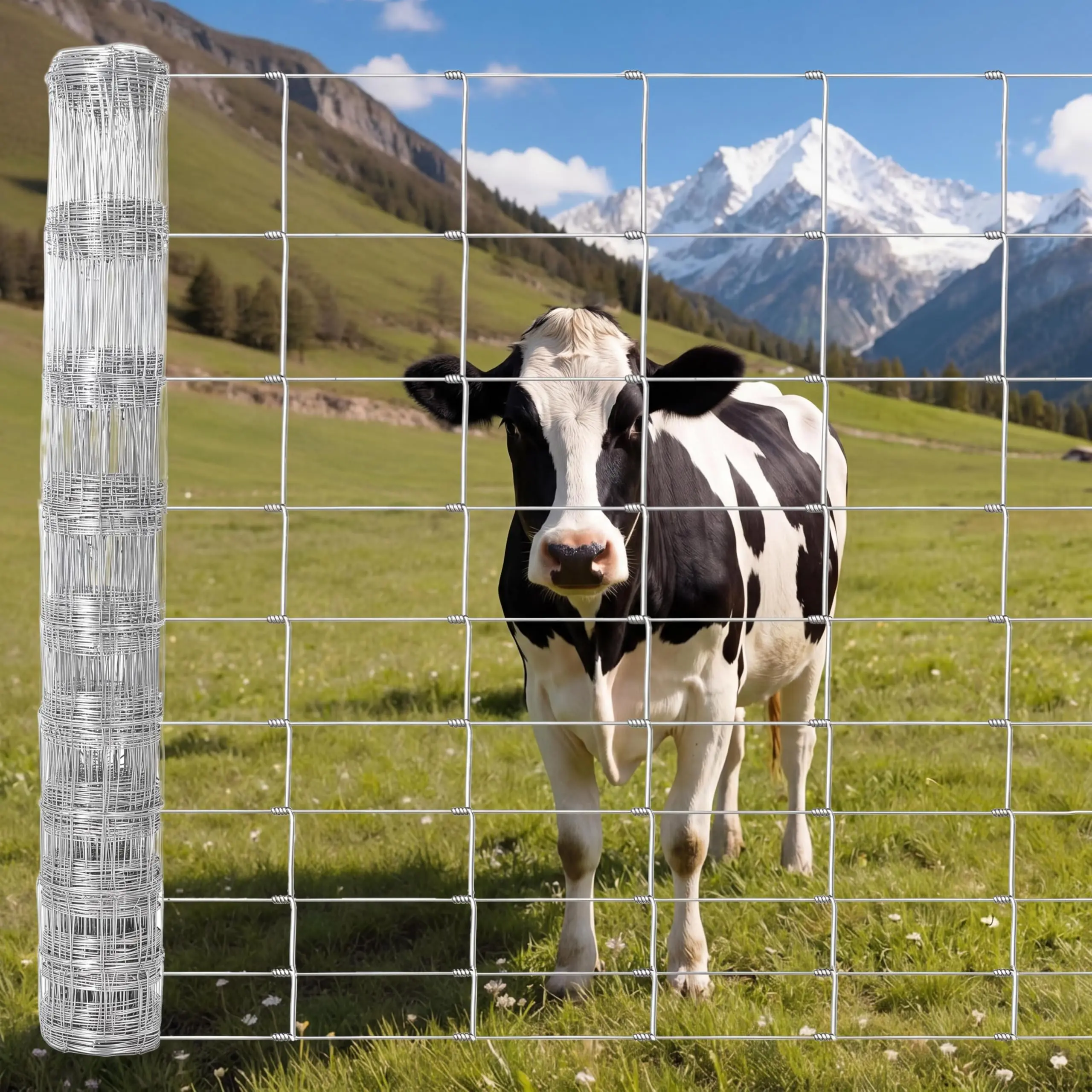 Garvee Heavy Duty Galvanized Field Fence for Livestock – 5ft x 262ft High Zinc Coated Woven Wire, Durable Pasture & Ranch Boundary, Outdoor Enclosure for Cattle, Horse, Goat, Deer