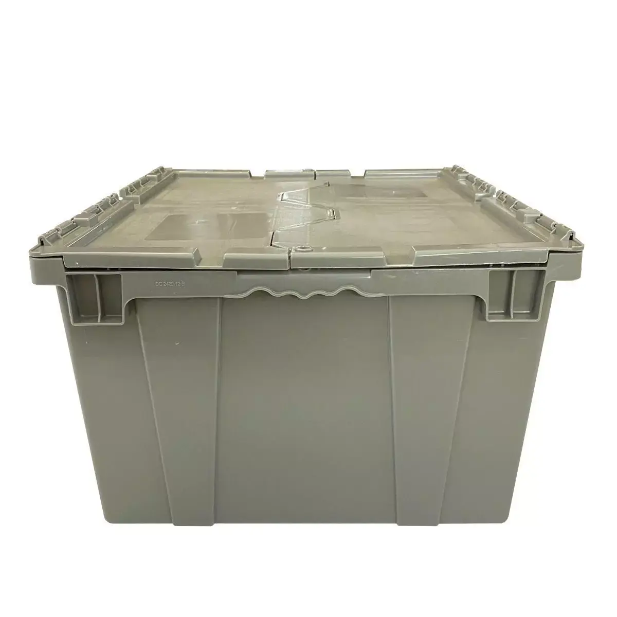 UBMOVE Rectangle Handheld Attached-Lid Storage Container, 21.9"x15.3"x17.2" Grey, with Zip Tie Holes for Secure Ends, Lightweight Home Organizer Bin, Organiser