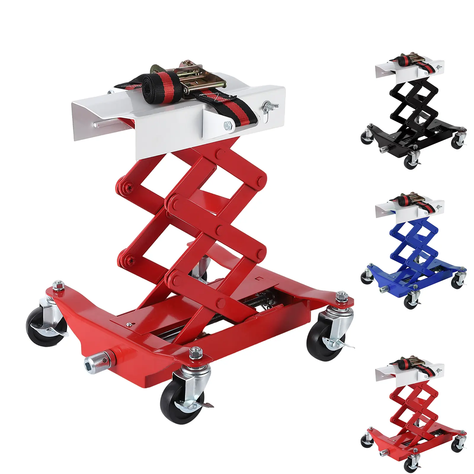 Garvee Upgraded 450 LBS Heavy Duty Low Profile Floor Jack, Ideal for Car & Truck Repair, 7-23 Inch Adjustable Lift Height, Equipped with 2M Safety Straps & 4 Brake Casters, Portable Hydraulic Lifting Tool