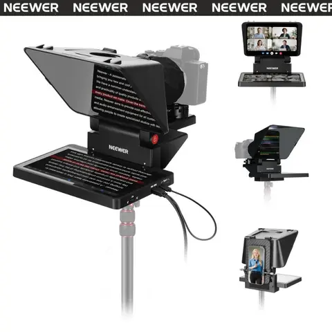 NEEWER X11 2-In-1 Teleprompter with Built-In 9" HD Prompt Screen - Photographic Fill Light, 75% Light Clarity Glass Coating, 11" Beam, Windows/MacOS 2nd Compatibility, Content Creator Gear for Cameras & Phones (Screen Mirror, HD Splitter)