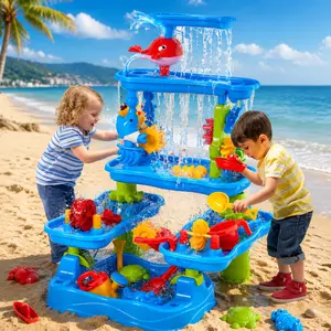 Summer Water Table, for Toddlers 3-5 4-7 Years Old, Fun Water Playset Outdoor Water Toys for Backyard, 5-Layer Thickened Water Play Table,Garden,Beach, summervibes,Toddler Sand Water Table Toy,Water Activity Tables Summer Gift Toys for Outside Backyard