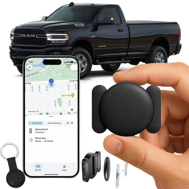 iOS Exclusive Hidden Car GPS Tracker Compatible with Apple Find My App, Lifetime Subscription-Free Real-Time Global Coverage Vehicle Locator, Mini Discreet Tracking Tag with Heavy-Duty Magnetic Shell No Recurring Charges