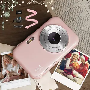 2026 New Arrival | Compact Digital Camera - Vintage & Retro Pocket Sized Portable  Point & Shoot Camera with Neck Lanyard | 32GB SD Card | Anti-Shake | 16X Digital Zoom | Perfect Christmas Birthday Gift【Sakura Pink】