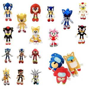 New Arrival Anime Sonic Series Plush Doll Cute Q Version Sonic Tails Hedgehog Plush Toy Children Home Decoration Gift