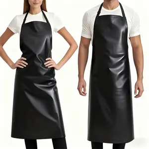 Waterproof Apron Rubber Vinyl Heavy Duty Aprons for Adults - Chemical Resistant Adjustable Bib 40" Extra Long Industrial Work Apron for Grilling Dishwashing Lab Kitchen Butcher
