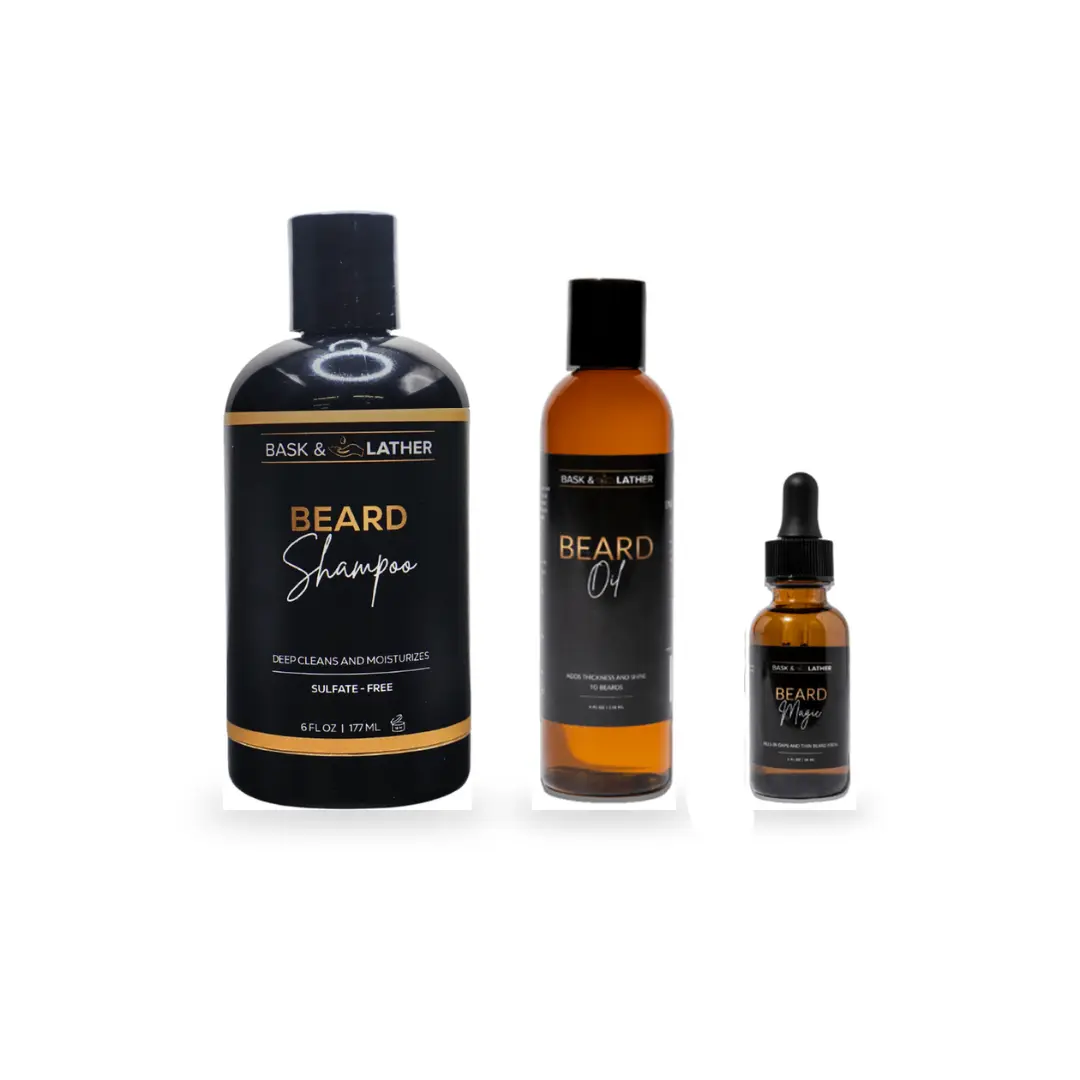 Men's Beard Care Trio - Personal Care Kit for Daily Beard Maintenance